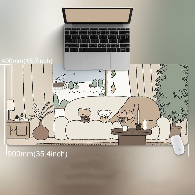 Escape to the Countryside in Your Room Large Mouse Pads - Kawaiies - Adorable - Cute - Plushies - Plush - Kawaii