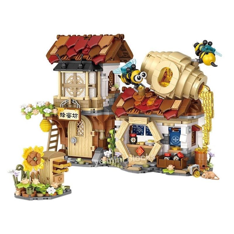 Ancient Honey Bee & Bacon Shops Micro Building Set Collection - Kawaiies - Adorable - Cute - Plushies - Plush - Kawaii