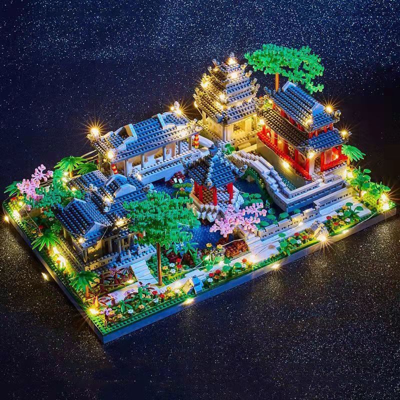 Ancient Pagoda Village with Lake Nano Building Blocks - Kawaiies - Adorable - Cute - Plushies - Plush - Kawaii