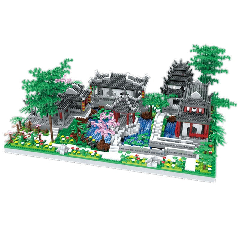 Ancient Pagoda Village with Lake Nano Building Blocks - Kawaiies - Adorable - Cute - Plushies - Plush - Kawaii