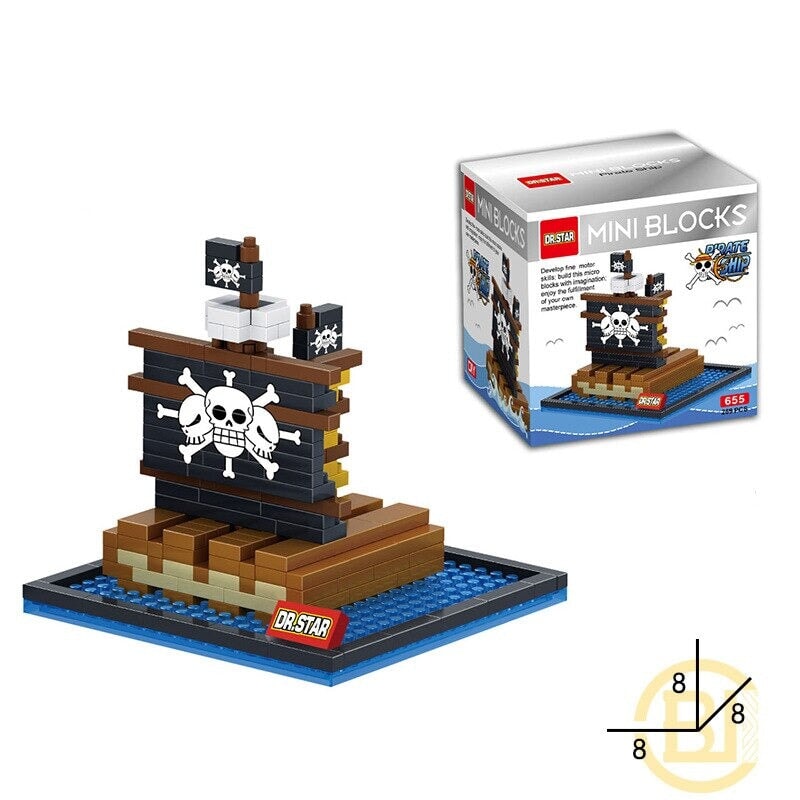 kawaiies-softtoys-plushies-kawaii-plush-Anime One Piece Pirate Ships Nano Building Blocks Collection Build it 7 With box 