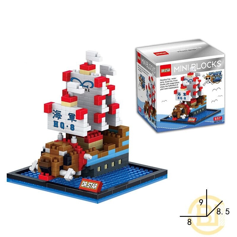 kawaiies-softtoys-plushies-kawaii-plush-Anime One Piece Pirate Ships Nano Building Blocks Collection Build it 9 With box 