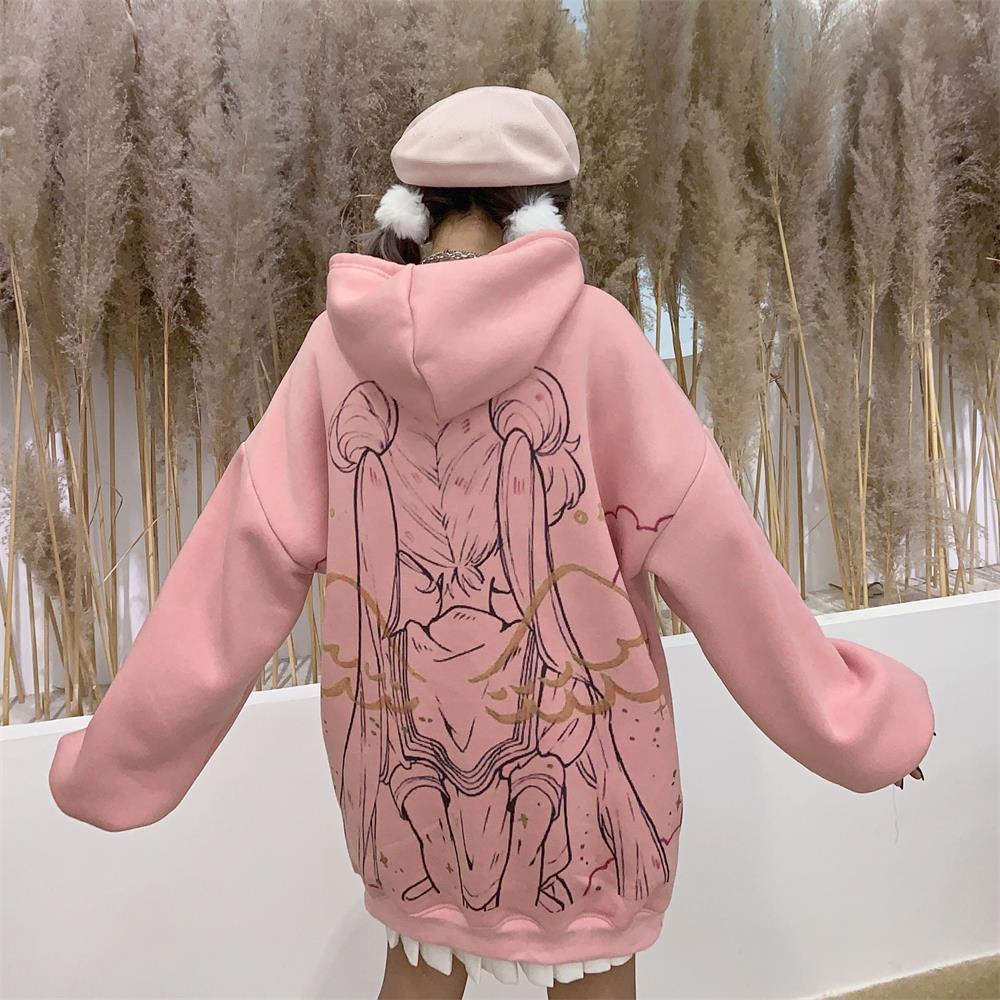 kawaiies-softtoys-plushies-kawaii-plush-Anime Sailor Moon Angel Unisex Hoodie Hoodies Pink S 