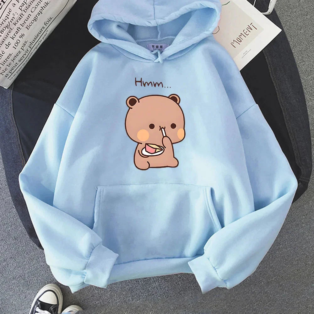 kawaiies-softtoys-plushies-kawaii-plush-Boba the Brown Bear Munching Cake Unisex Hoodies Apparel Sky Blue XS 