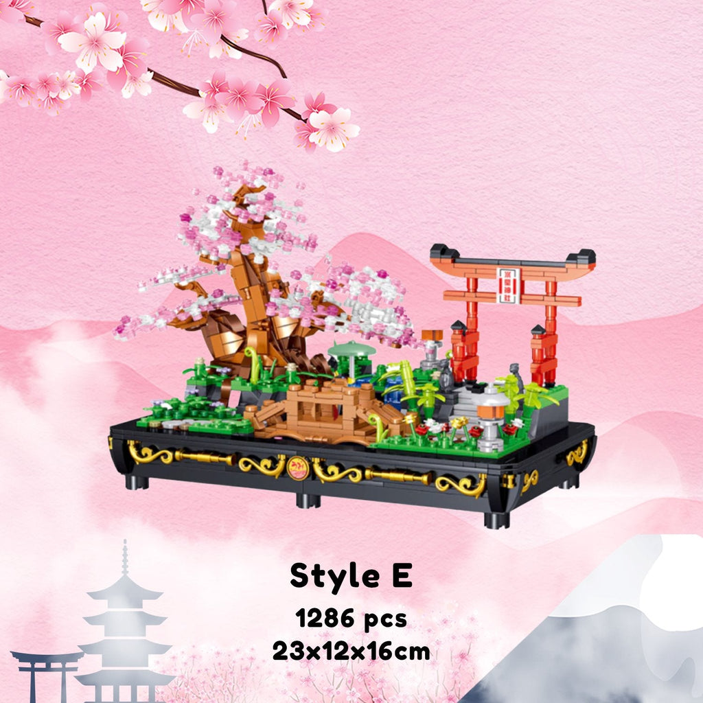 Bonsai Sakura Shrine Scenic Building Nano Sets Collection - Kawaiies - Adorable - Cute - Plushies - Plush - Kawaii