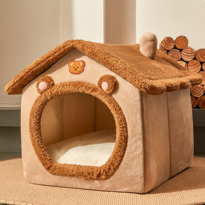 Brown Bear Soft Cat Dog Pet House Kennel - Kawaiies - Adorable - Cute - Plushies - Plush - Kawaii