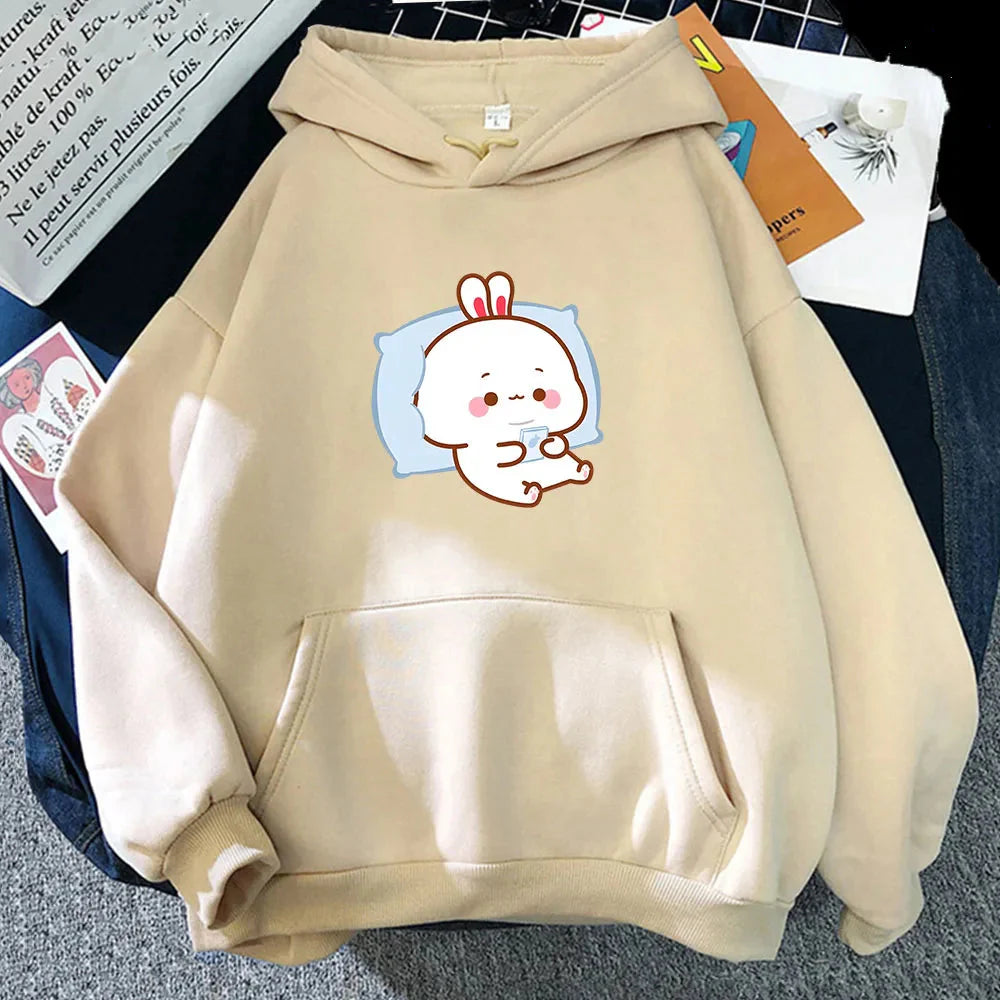 kawaiies-softtoys-plushies-kawaii-plush-Bubu the Chilling Bunny Unisex Hoodie Apparel Cream XS 