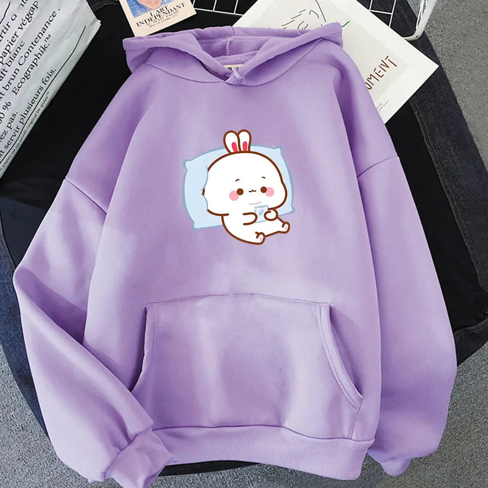 kawaiies-softtoys-plushies-kawaii-plush-Bubu the Chilling Bunny Unisex Hoodie Apparel Purple XS 