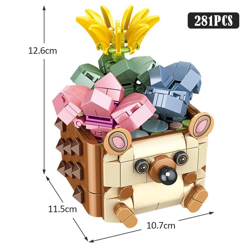 Cactus Succulent Animal Plant Pots Building Sets - Kawaiies - Adorable - Cute - Plushies - Plush - Kawaii