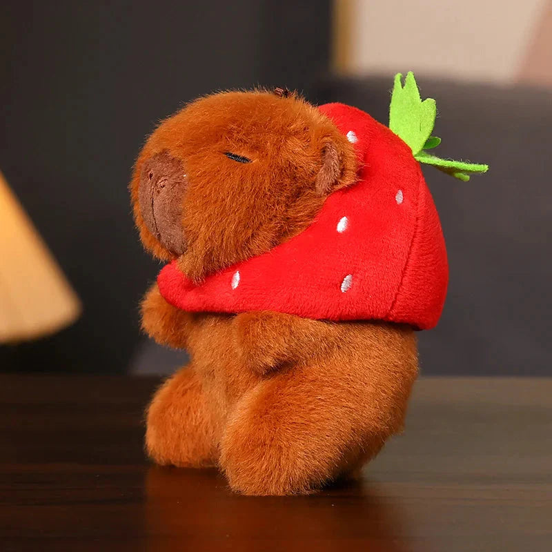 kawaiies-softtoys-plushies-kawaii-plush-Capybara Keychain Pendant Plush Soft toy Strawberry 