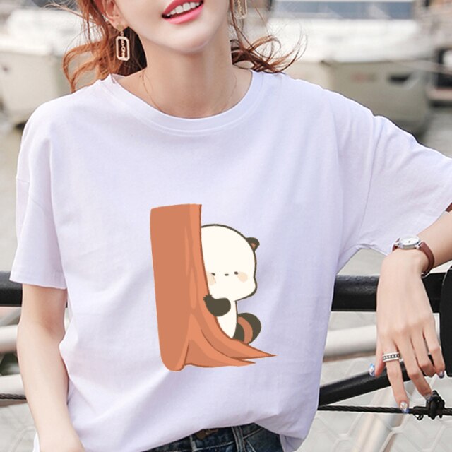 Cartoon Red Panda Collection 1 Women's Part Cotton Tee - Kawaiies - Adorable - Cute - Plushies - Plush - Kawaii