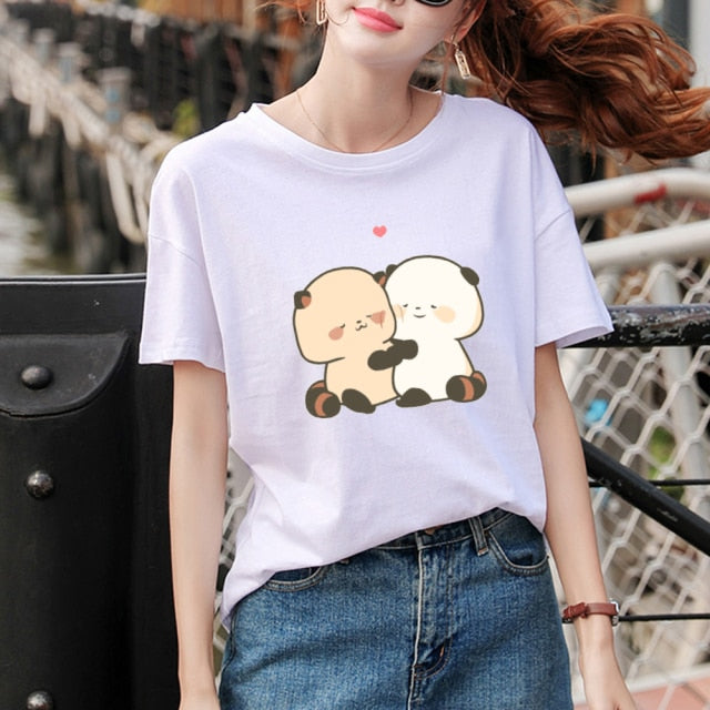 Cartoon Red Panda Collection 2 Women's Part Cotton Tee - Kawaiies - Adorable - Cute - Plushies - Plush - Kawaii