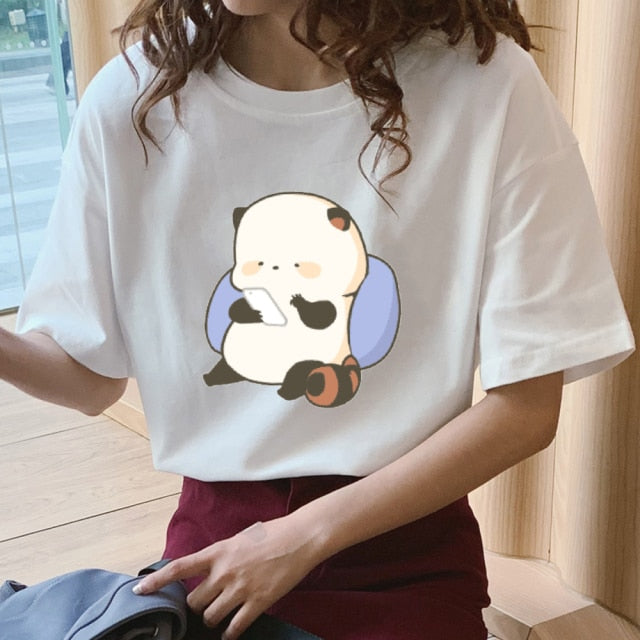 Cartoon Red Panda Collection 2 Women's Part Cotton Tee - Kawaiies - Adorable - Cute - Plushies - Plush - Kawaii