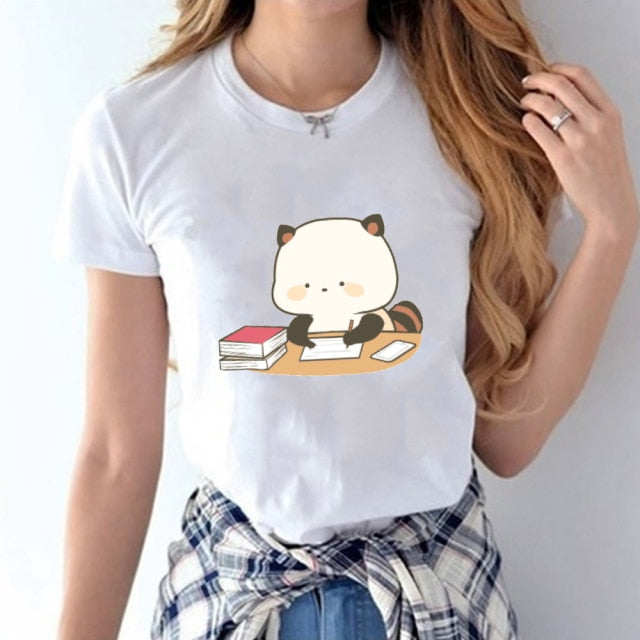 Cartoon Red Panda Collection 2 Women's Part Cotton Tee - Kawaiies - Adorable - Cute - Plushies - Plush - Kawaii