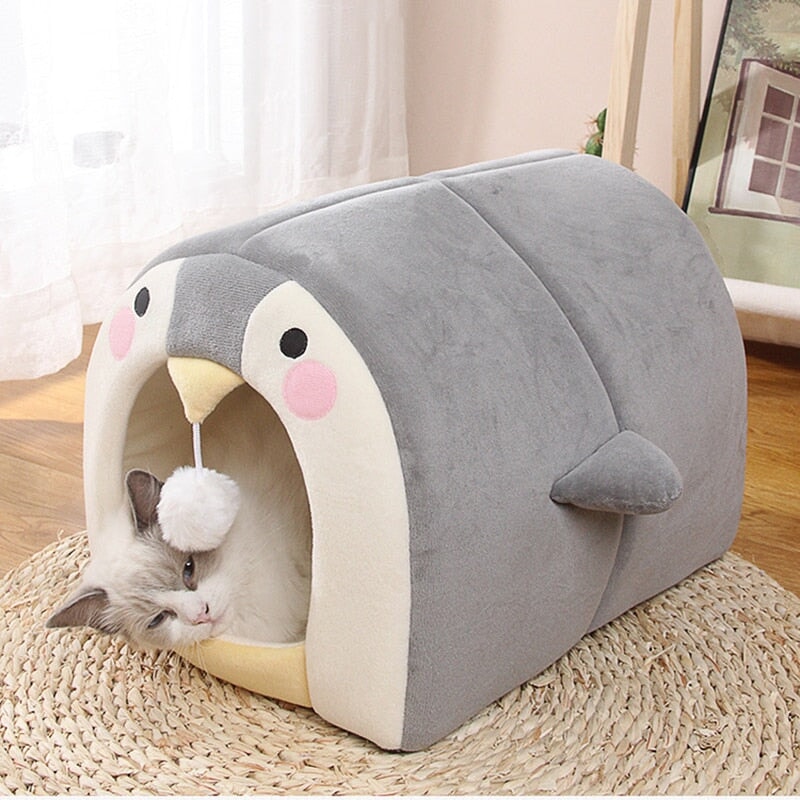 Cat Dog Beds Cave Happy Penguin Hideout - Kawaiies - Adorable - Cute - Plushies - Plush - Kawaii