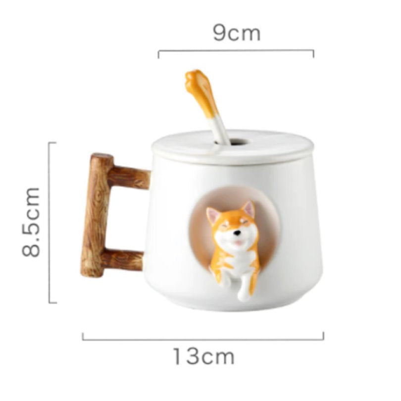 Ceramic Kawaii Shiba Mugs - Kawaiies - Adorable - Cute - Plushies - Plush - Kawaii