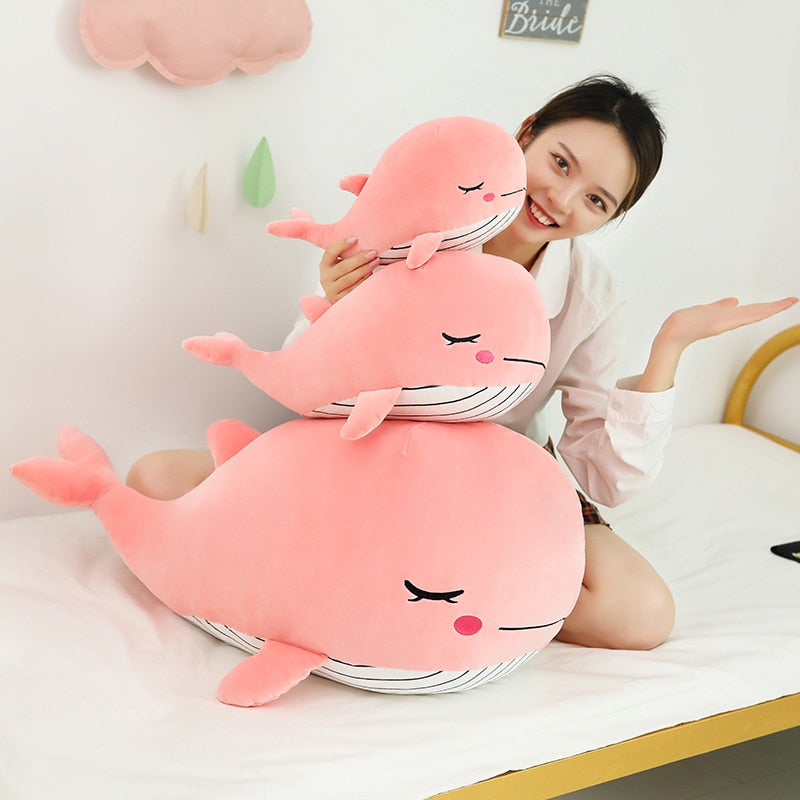 Cheerful Chonky Plumpy Pink Blue Whale - Kawaiies - Adorable - Cute - Plushies - Plush - Kawaii