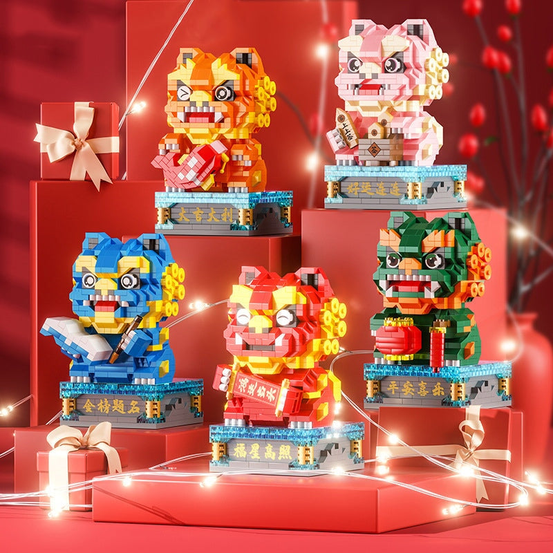 Chinese Lion Dragon Micro Building Blocks - Kawaiies - Adorable - Cute - Plushies - Plush - Kawaii