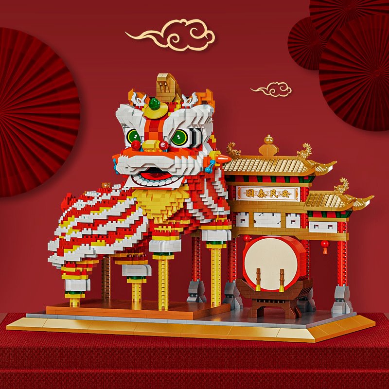 Chinese Lunar New Year Lion Dancing Nano Building Sets - Kawaiies - Adorable - Cute - Plushies - Plush - Kawaii