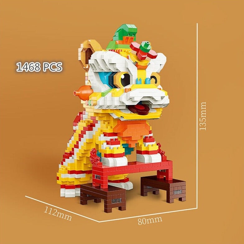 Chinese Lunar New Year Lion Dancing Nano Building Sets - Kawaiies - Adorable - Cute - Plushies - Plush - Kawaii