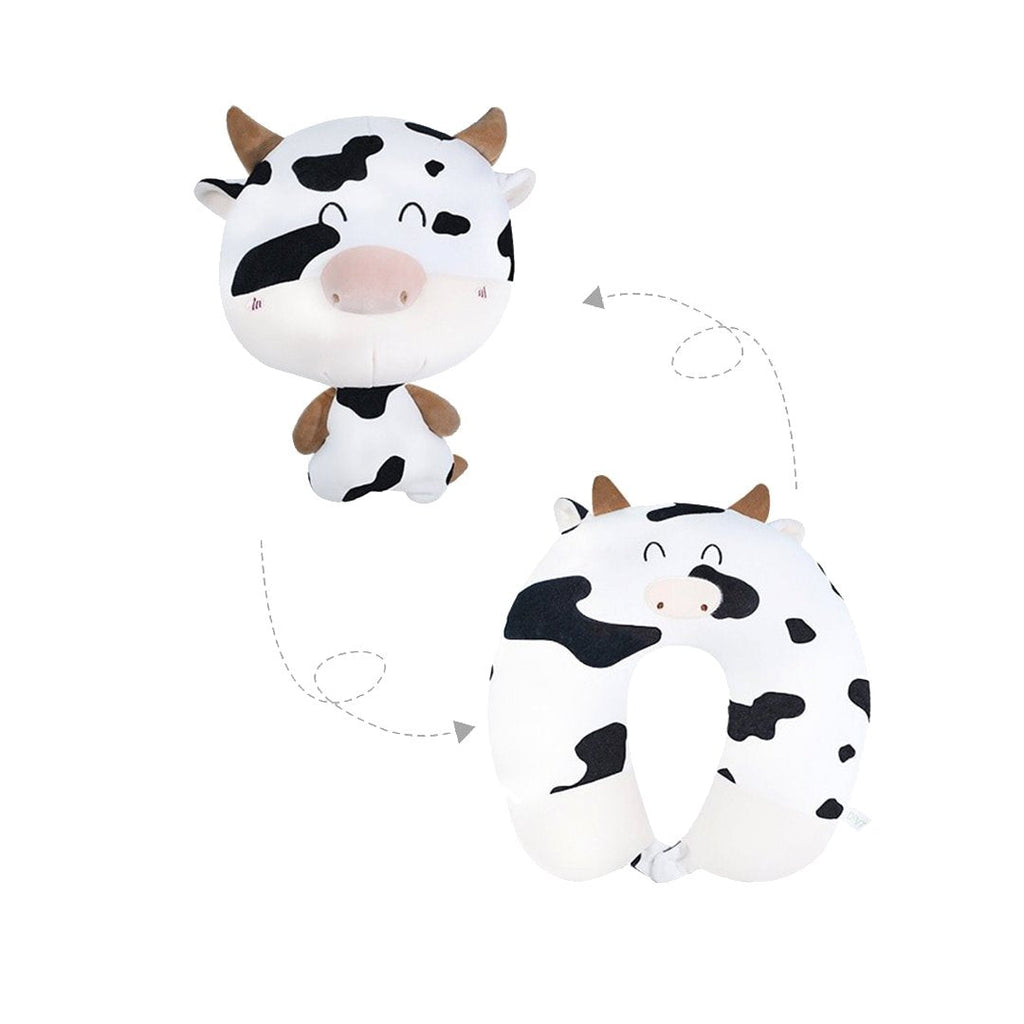 Cows 2-in-1 Travel Neck Support Pillow & Plushie - Kawaiies - Adorable - Cute - Plushies - Plush - Kawaii