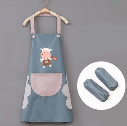 Cute Cow Print Waterproof Apron Set with Short Sleeves - Kawaiies - Adorable - Cute - Plushies - Plush - Kawaii