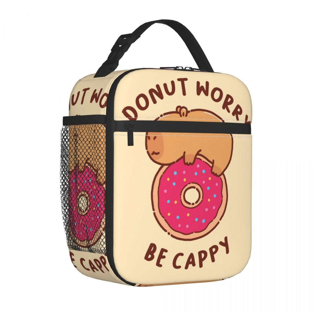 kawaiies-softtoys-plushies-kawaii-plush-'Donut Worry Be Cappy' Capybara Lunch Bags Bag 