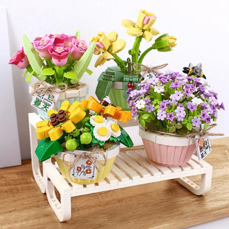 Flowers in a Pot Micro Building Blocks - Kawaiies - Adorable - Cute - Plushies - Plush - Kawaii