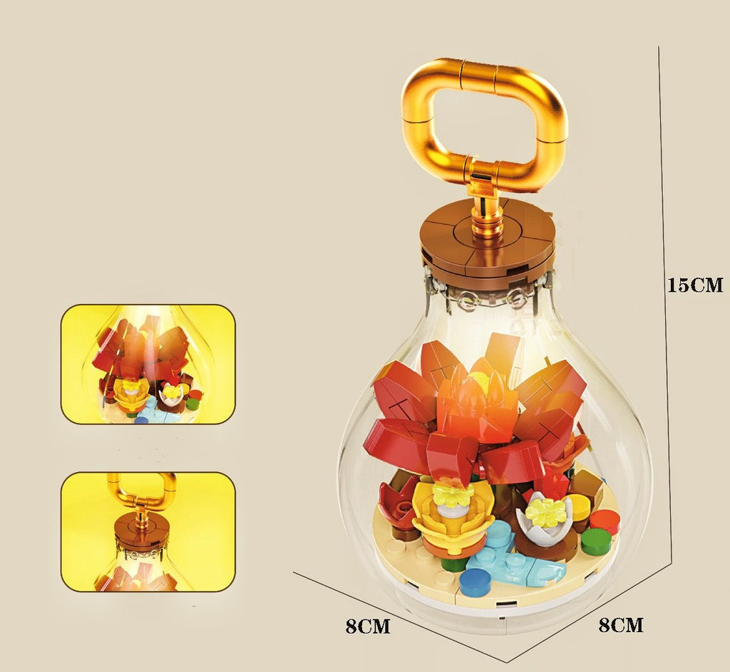 Flowers in Light Bulbs Micro Building Blocks  | NEW - Kawaiies - Adorable - Cute - Plushies - Plush - Kawaii