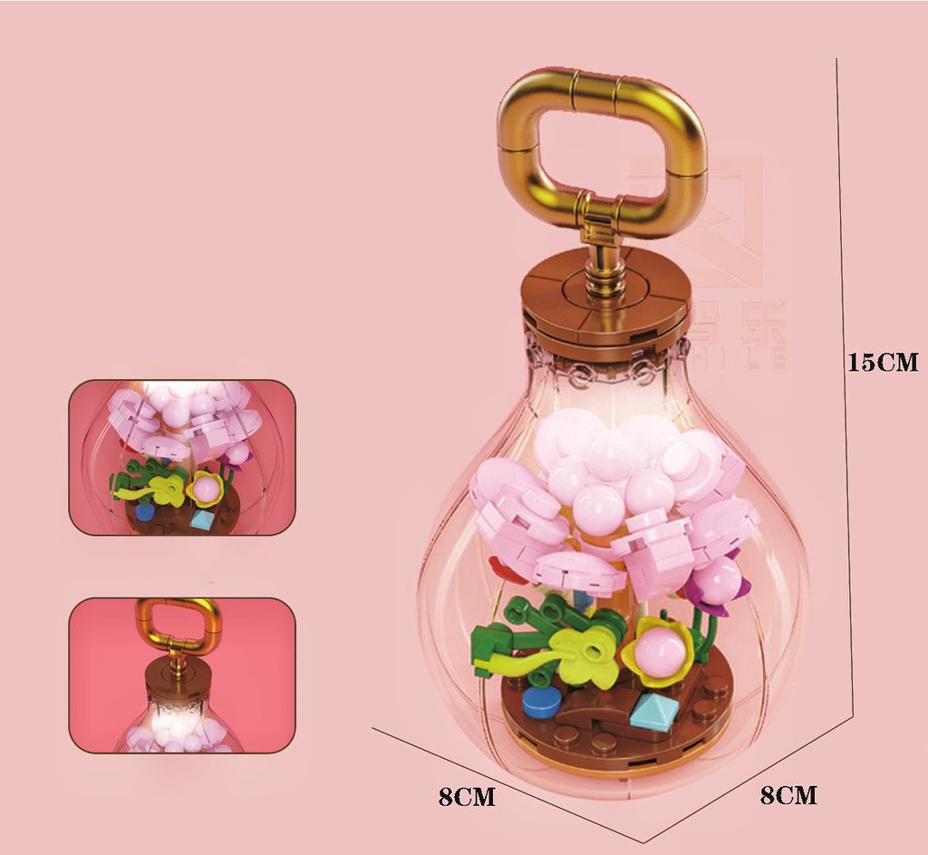 Flowers in Light Bulbs Micro Building Blocks  | NEW - Kawaiies - Adorable - Cute - Plushies - Plush - Kawaii