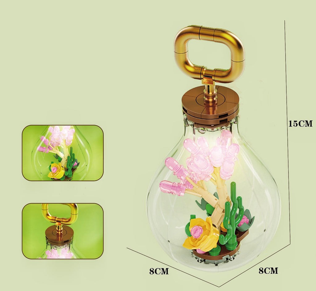 Flowers in Light Bulbs Micro Building Blocks  | NEW - Kawaiies - Adorable - Cute - Plushies - Plush - Kawaii