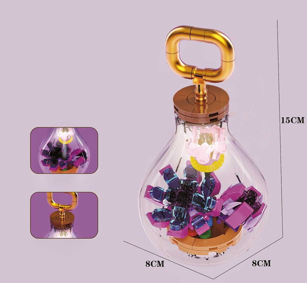 Flowers in Light Bulbs Micro Building Blocks  | NEW - Kawaiies - Adorable - Cute - Plushies - Plush - Kawaii