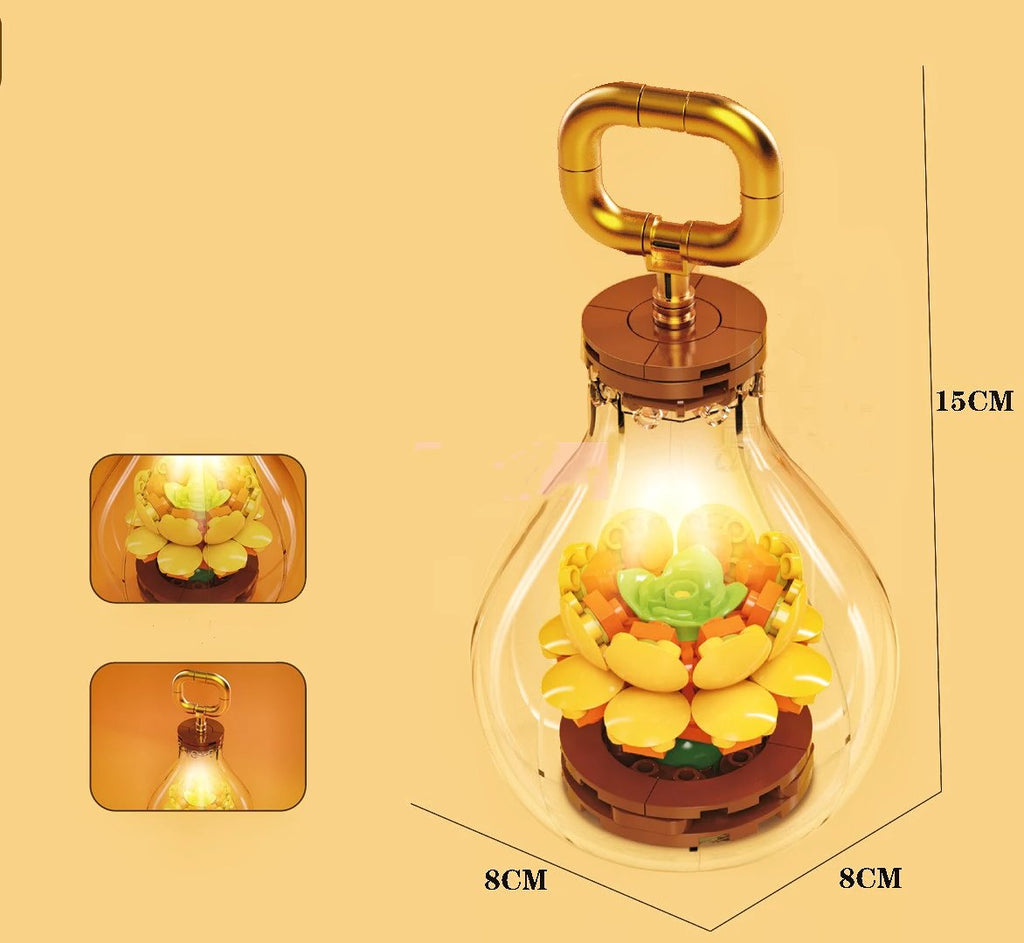 Flowers in Light Bulbs Micro Building Blocks  | NEW - Kawaiies - Adorable - Cute - Plushies - Plush - Kawaii