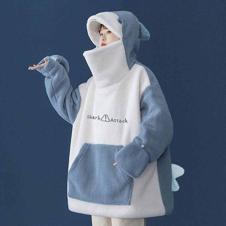 Fluffy Shark Hoodie - Kawaiies - Adorable - Cute - Plushies - Plush - Kawaii