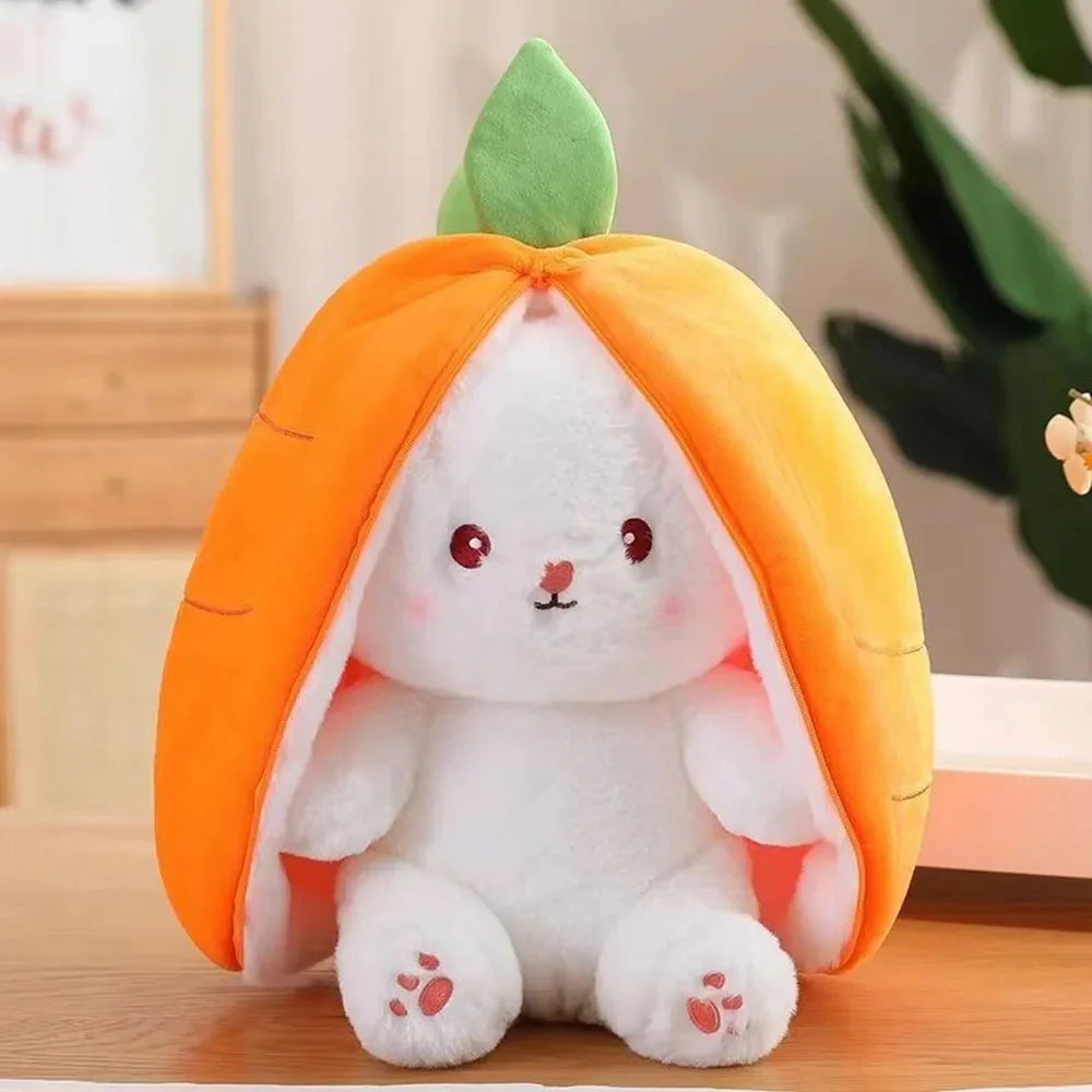 kawaiies-softtoys-plushies-kawaii-plush-Fluffy Strawberry Carrot Bunny Zip Up Plushie Soft toy Carrot 10in / 25cm 