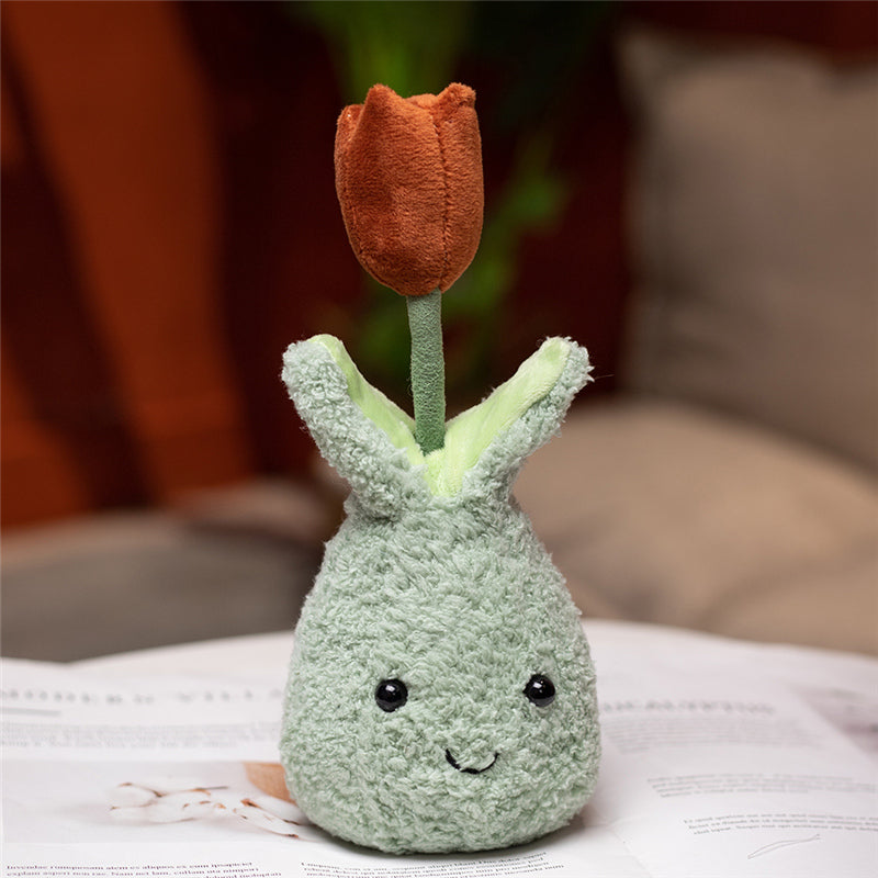 Friendly Cuddly Tulip 22cm Flower Pot Plushie Collection - Kawaiies - Adorable - Cute - Plushies - Plush - Kawaii