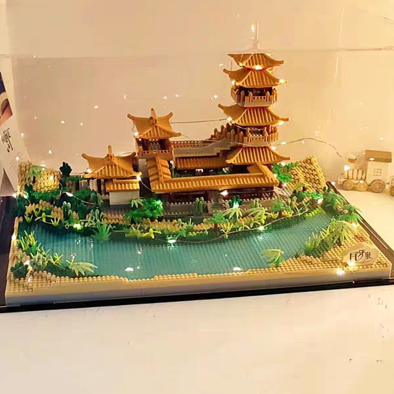 Golden Pagoda Temples Lake Village Nano Building Set - Kawaiies - Adorable - Cute - Plushies - Plush - Kawaii