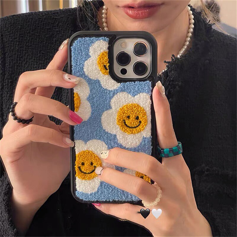 Happy Daisy Flower Plush iPhone Case - Kawaiies - Adorable - Cute - Plushies - Plush - Kawaii