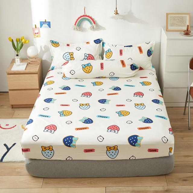 I Love Strawberry Fitted Bedsheet - Kawaiies - Adorable - Cute - Plushies - Plush - Kawaii