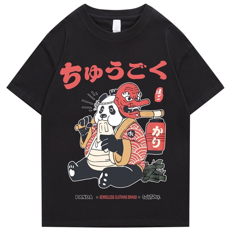 Japanese Fat Samurai Panda Unisex Tee | NEW - Kawaiies - Adorable - Cute - Plushies - Plush - Kawaii