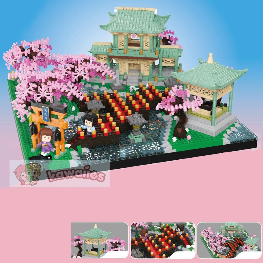 Japanese Heian Shrine Sakura Nano Building Blocks | NEW - Kawaiies - Adorable - Cute - Plushies - Plush - Kawaii