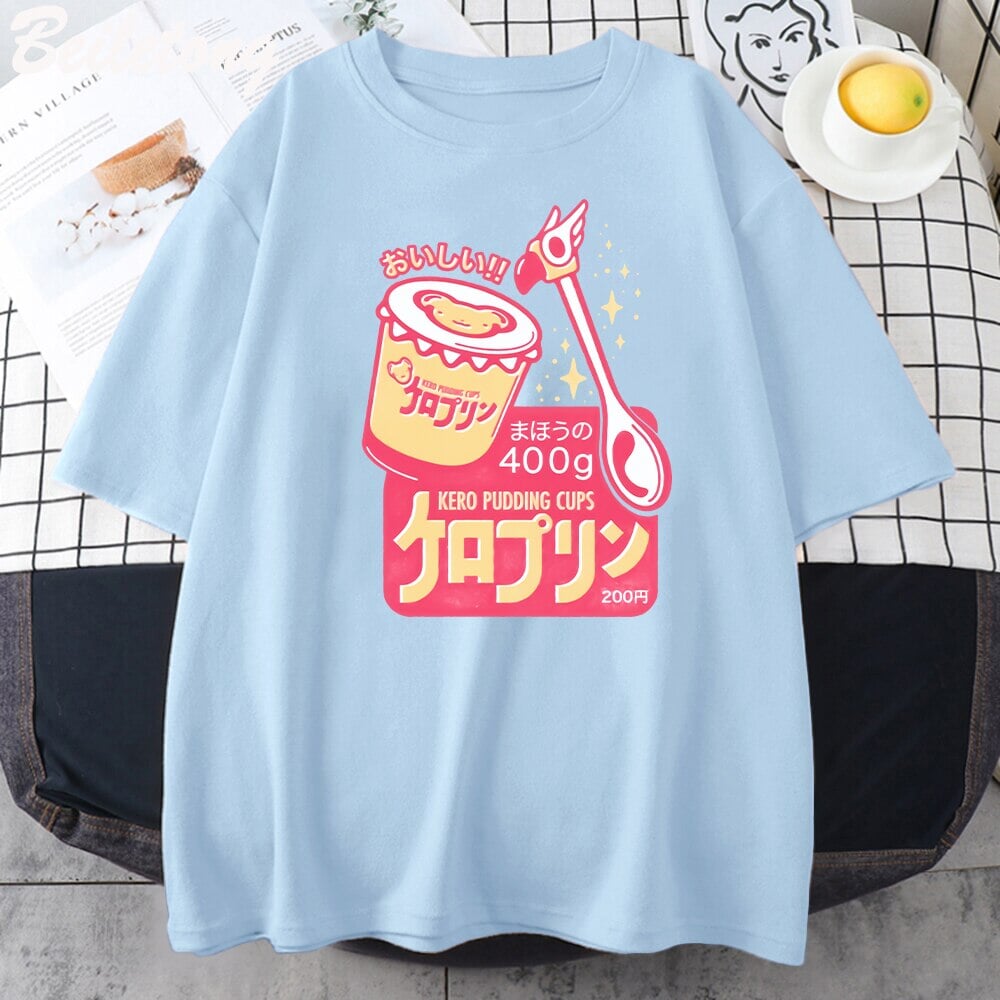 kawaiies-softtoys-plushies-kawaii-plush-Japanese Kero Caramel Pudding Tee Apparel Blue XS 