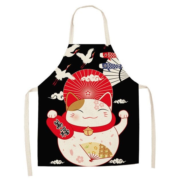 Japanese Lucky Cat Cotton Apron - Kawaiies - Adorable - Cute - Plushies - Plush - Kawaii