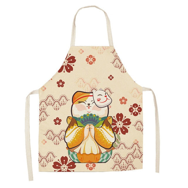 Japanese Lucky Cat Cotton Apron - Kawaiies - Adorable - Cute - Plushies - Plush - Kawaii