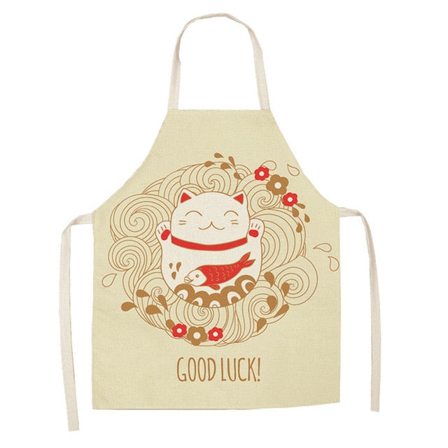 Japanese Lucky Cat Cotton Apron - Kawaiies - Adorable - Cute - Plushies - Plush - Kawaii