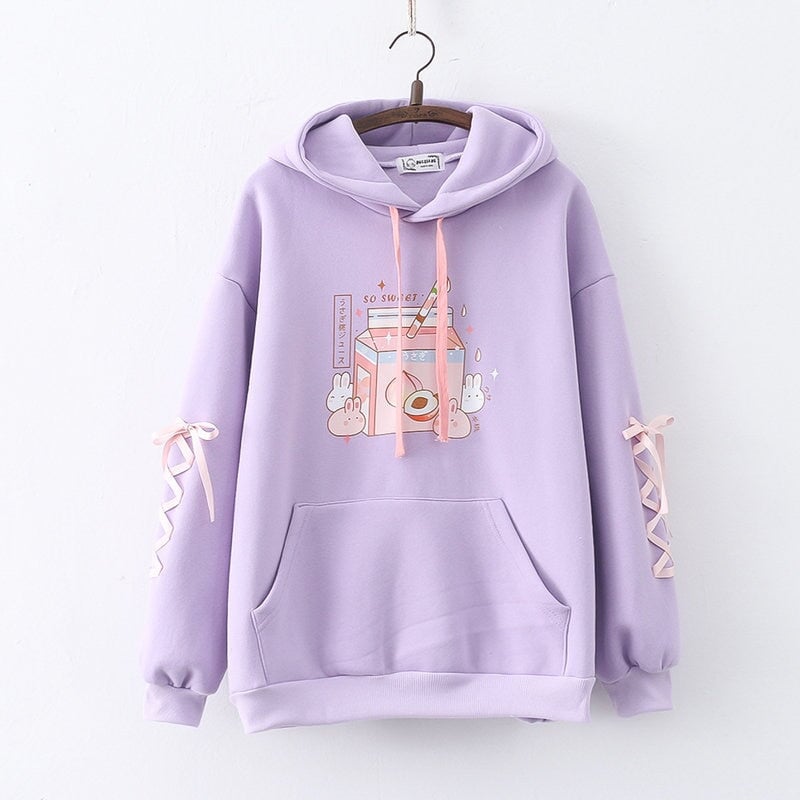 kawaiies-softtoys-plushies-kawaii-plush-Japanese Peach Milk Carton Bunnies Fleece Hoodies | NEW Hoodies Purple 