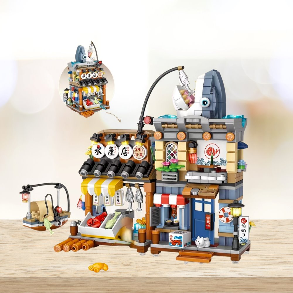 Japanese Ramen Bar Seafood Store Micro Building Sets - Kawaiies - Adorable - Cute - Plushies - Plush - Kawaii