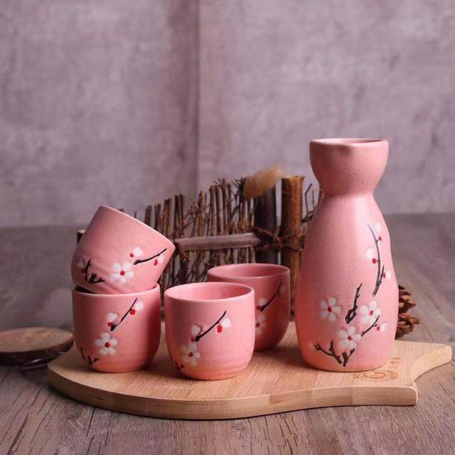 Japanese Sakura Cherry Ceramic Sake Set - Kawaiies - Adorable - Cute - Plushies - Plush - Kawaii