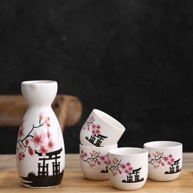 Japanese Sakura Cherry Ceramic Sake Set - Kawaiies - Adorable - Cute - Plushies - Plush - Kawaii