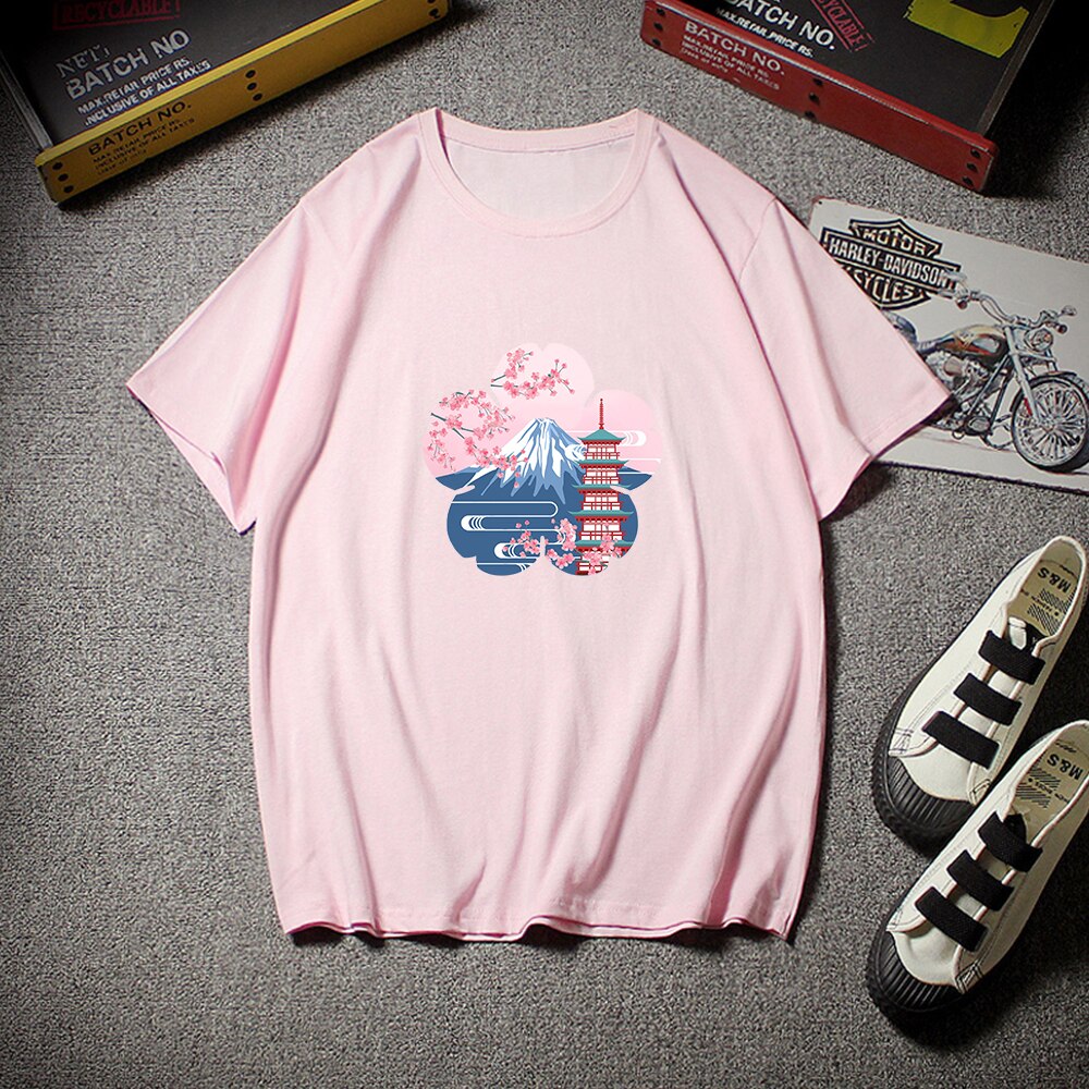 Japanese Sakura Mt Fuji Shrine Cherry Blossom Women's Tee - Kawaiies - Adorable - Cute - Plushies - Plush - Kawaii